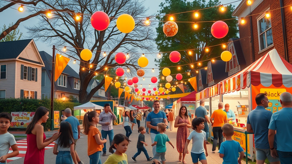 vibrant neighborhood festival, local event, local content marketing