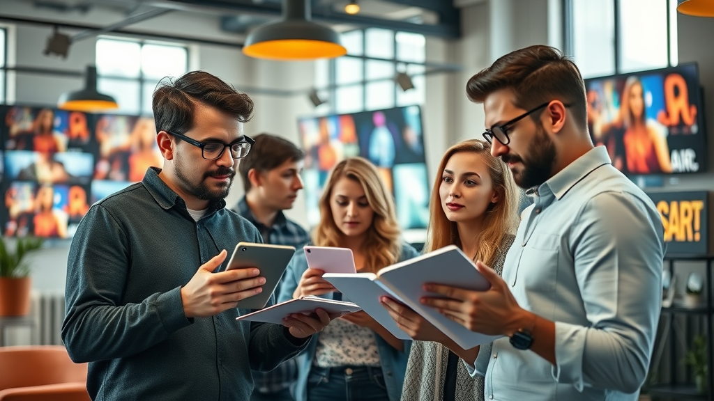 digital creative content production team planning creative projects