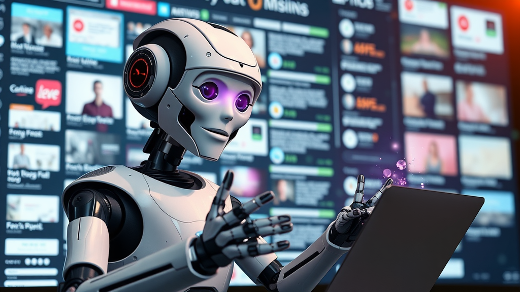 Generative AI creating digital marketing content like emails, blogs, and ads