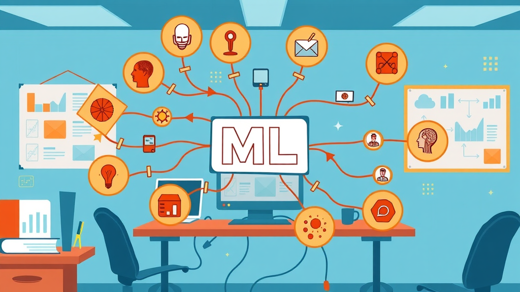 mind map showing four types of machine learning in digital marketing context