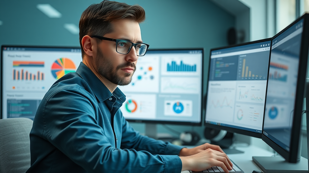 dedicated marketer using machine learning software for digital marketing campaigns