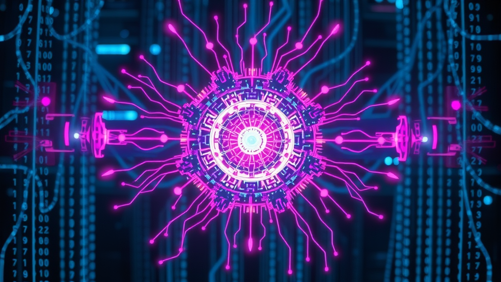 Futuristic AI core powering next-generation marketing tools, illustrating how generative AI is the foundation of current and future AI-driven marketing innovations.